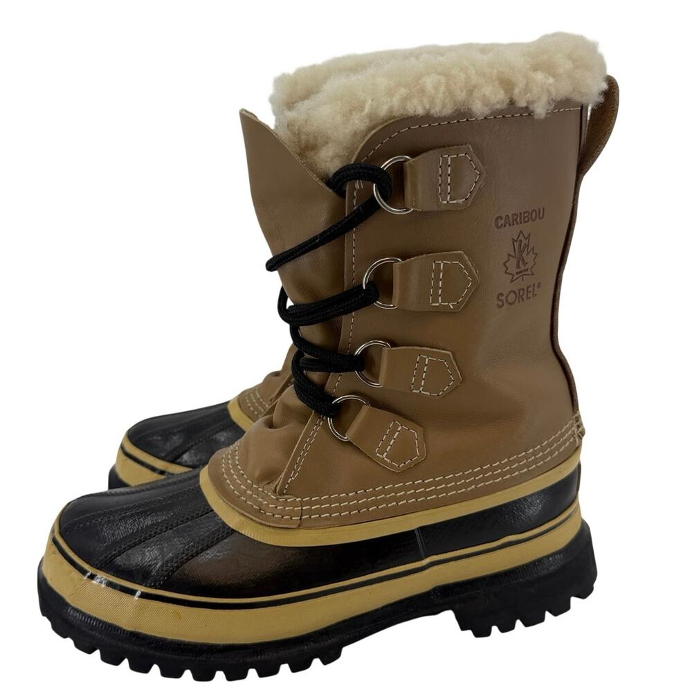 Vintage Sorel Caribou Boots Womens 8 Mens 6 Kaufman Canada Wool Lined Maple Leaf